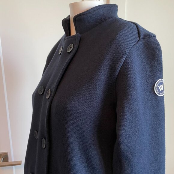 Holebrook Sweden Josefina Original Windproof Double Breasted Knit Jacket Navy S - Picture 5 of 16